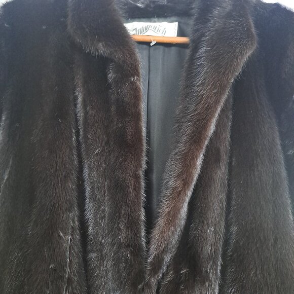 MINK COAT GENUINE FULL LENGTH 48IN SIZE 10 EXCELLENT CONDITION  48long 24in slee - Picture 2 of 16